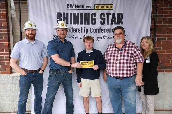 student being presented award