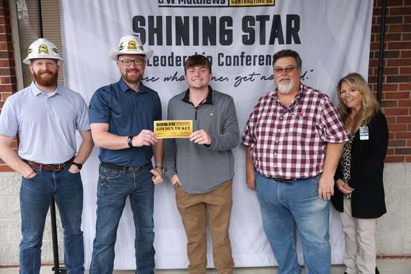 student being presented award