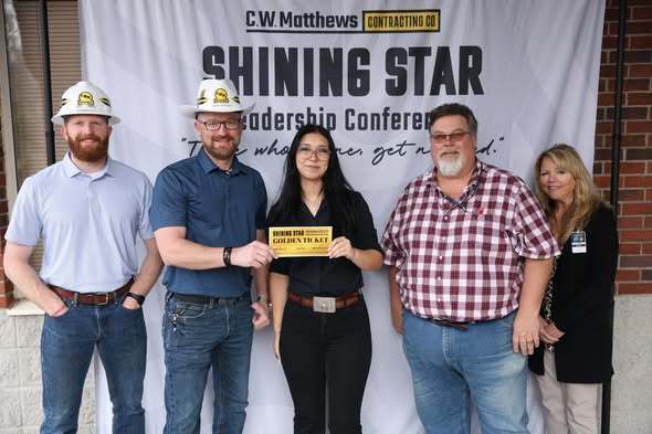 student being presented award