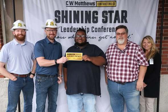 student being presented award