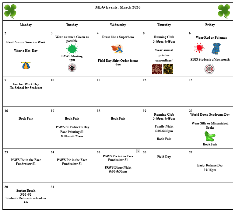 March Calendar