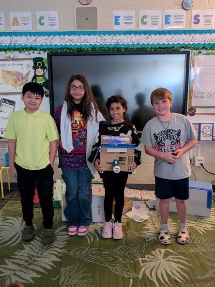 students doing experiment