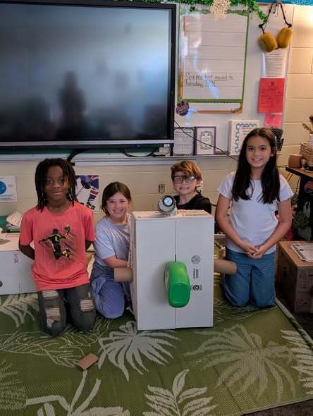 students doing experiment