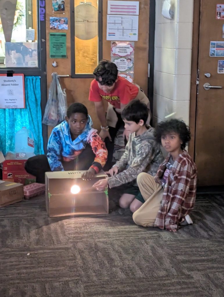 students doing experiment