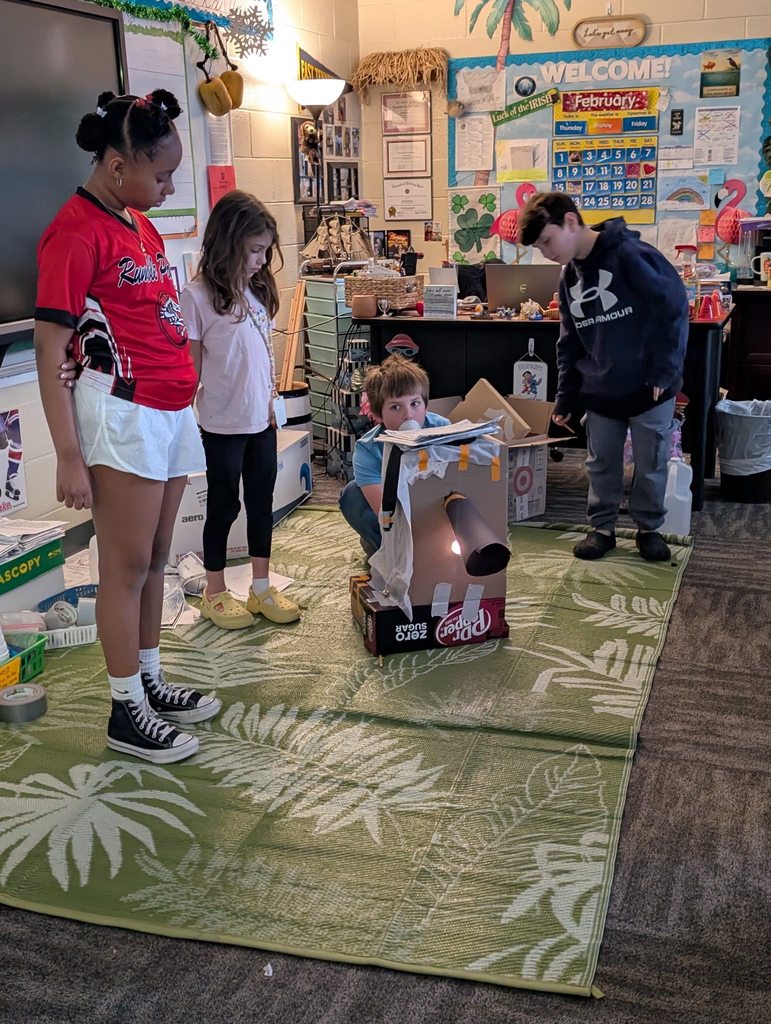 students doing experiment