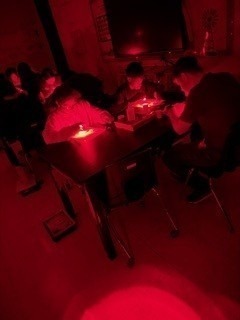 students doing experiment