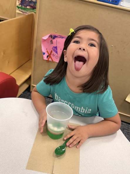 students enjoying their snack