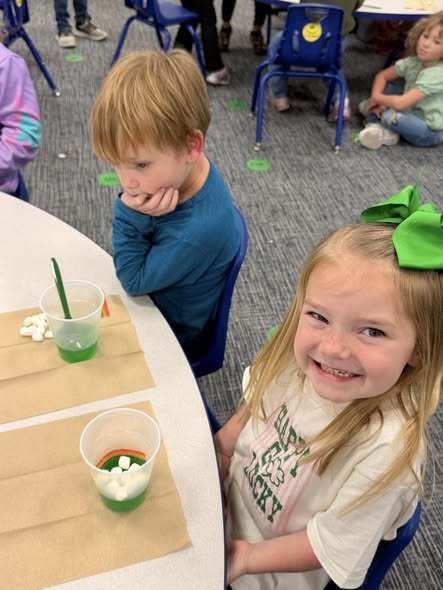 students enjoying their snack