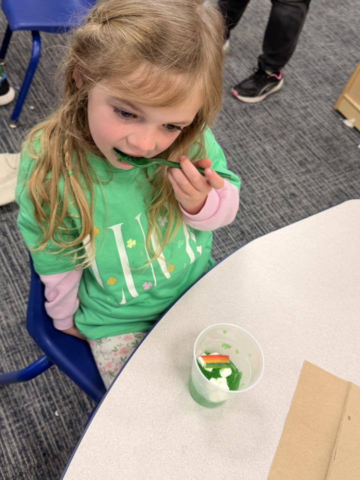 students enjoying their snack