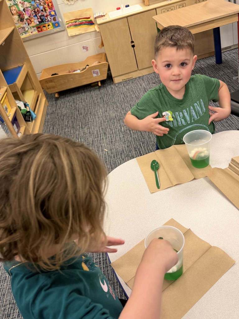 students enjoying their snack
