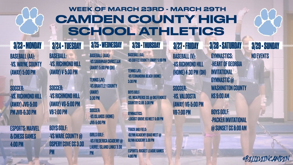 CCHS Athletic Schedule
