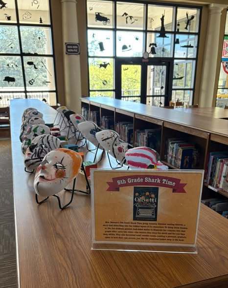 student's masks on display