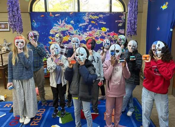 students wearing masks