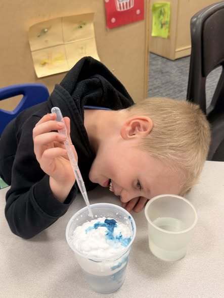 students doing experiment
