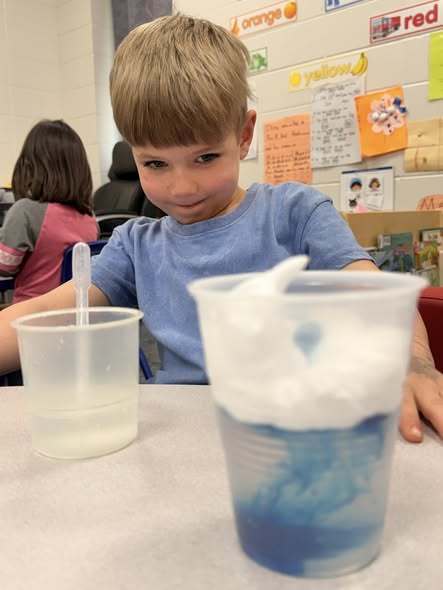 students doing experiment