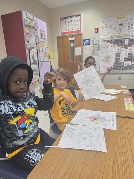 students showing their work