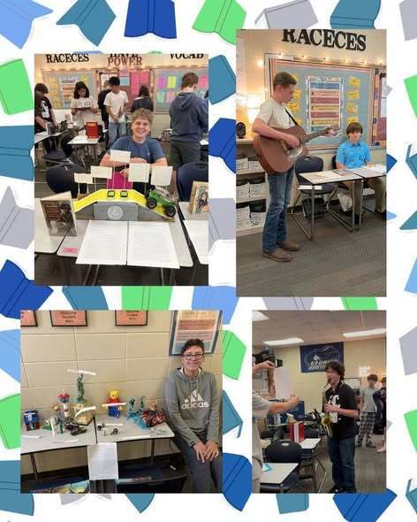 students with their projects