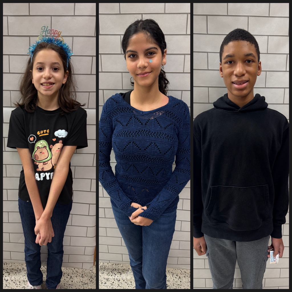 6th, 7th, and 8th grade students who won the PBIS Award for the week of 4/13.