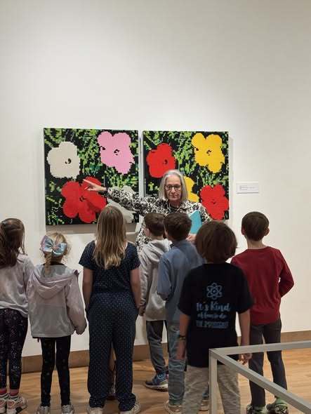 students looking at artwork