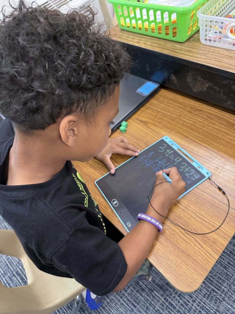 student solving math problems