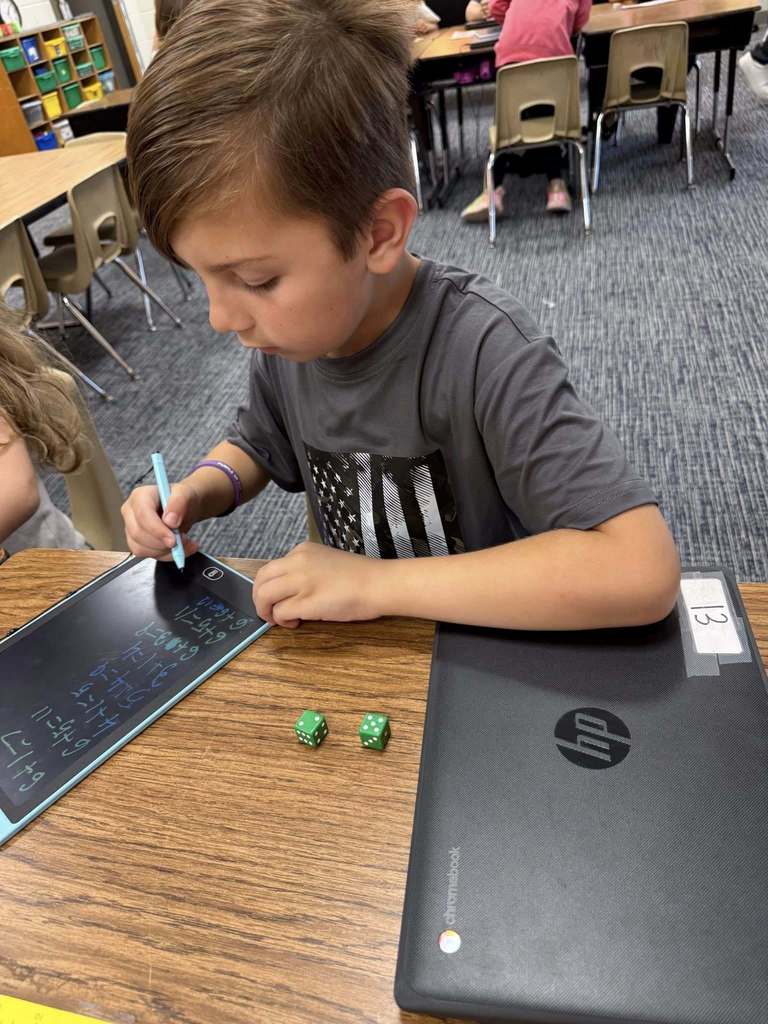 student solving math problems