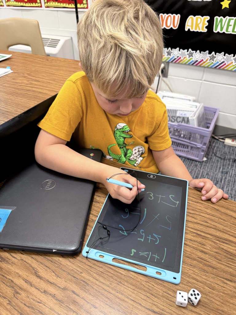 student solving math problems