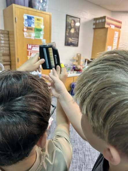 students doing experiment