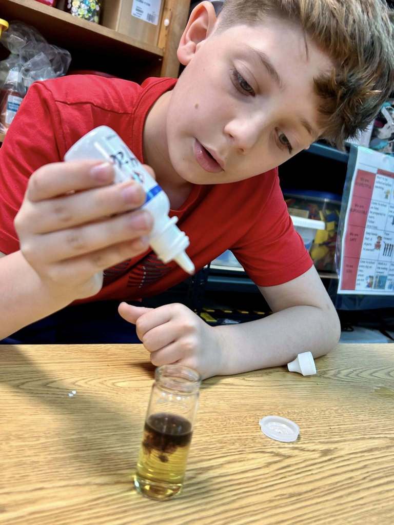 students doing experiment