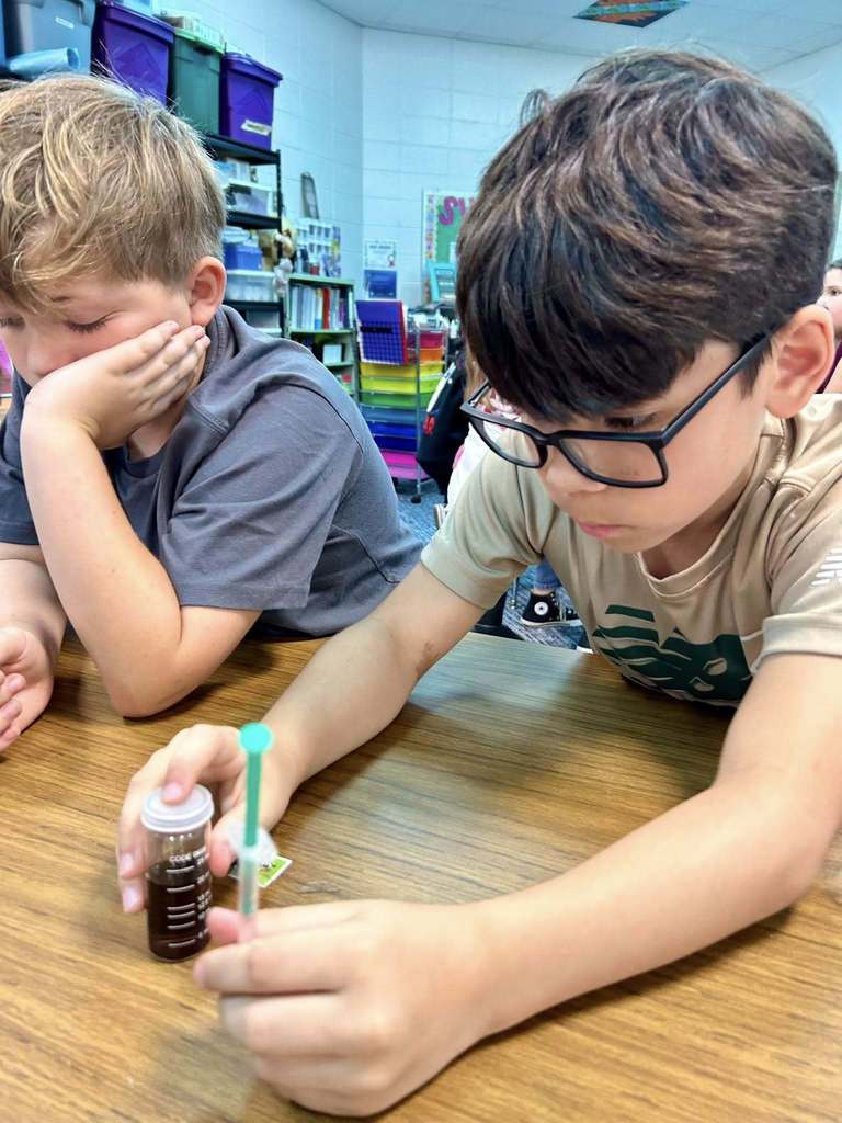 students doing experiment