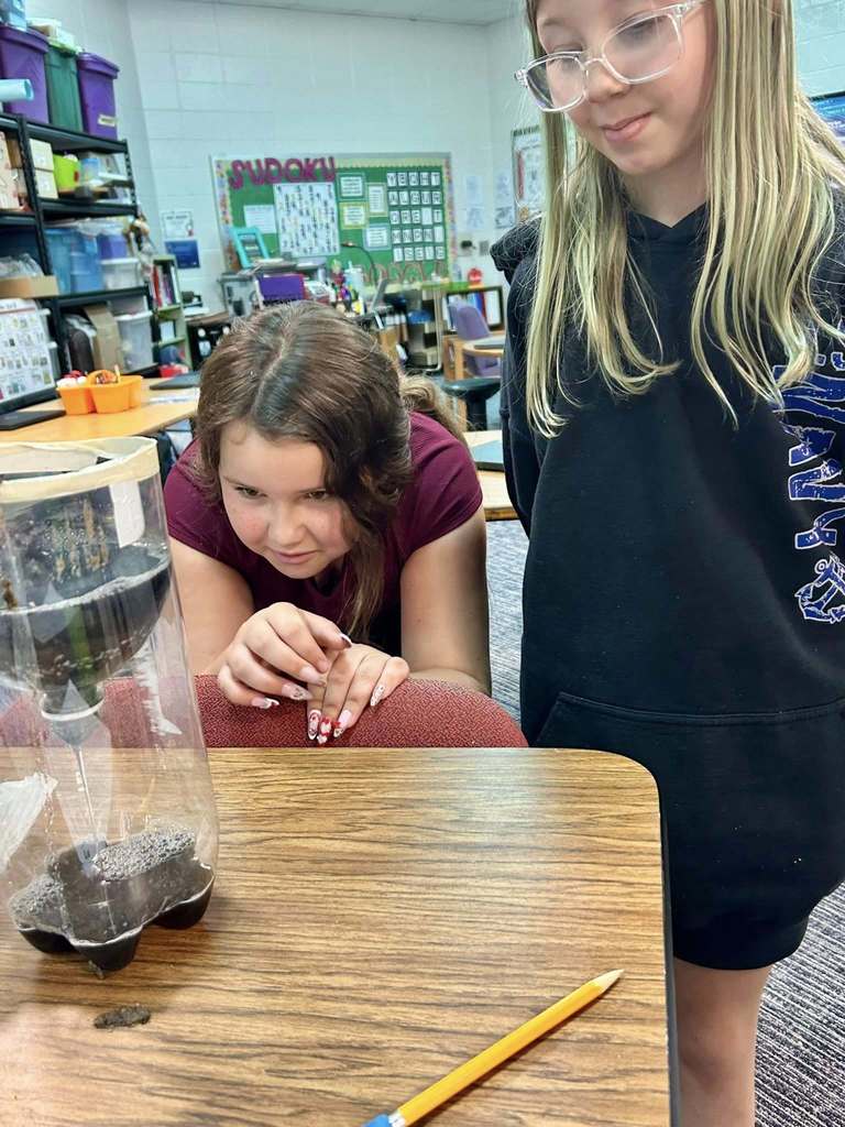 students doing experiment