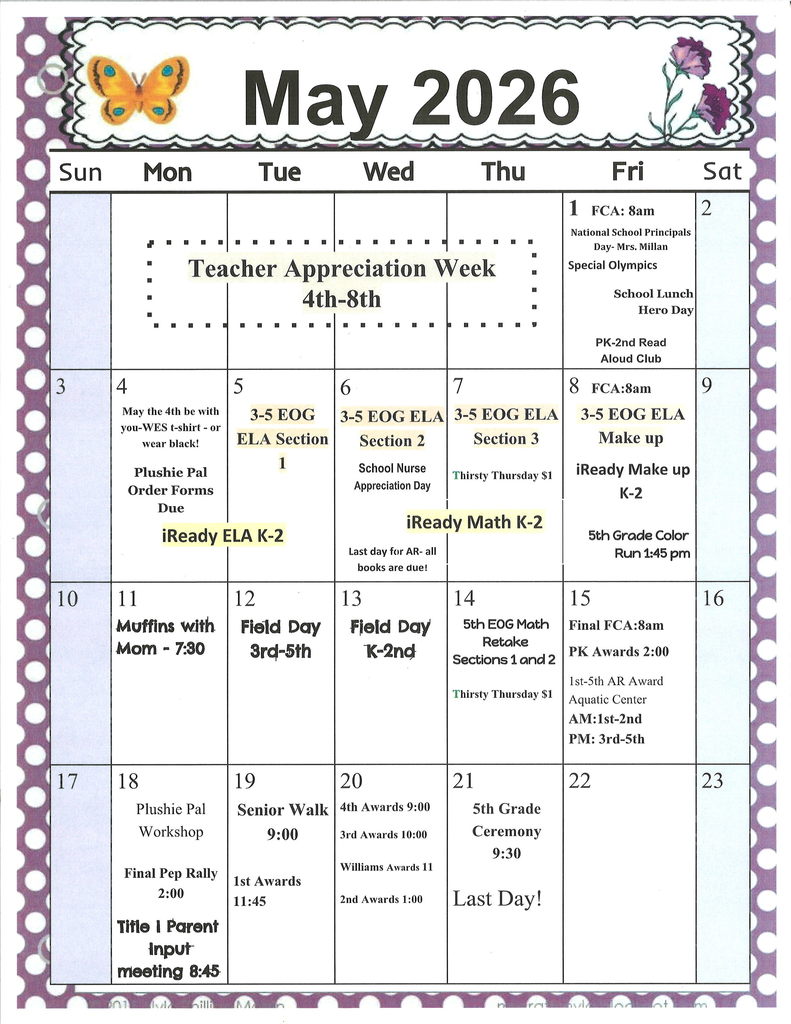 May calendar 2026 last day May 21
