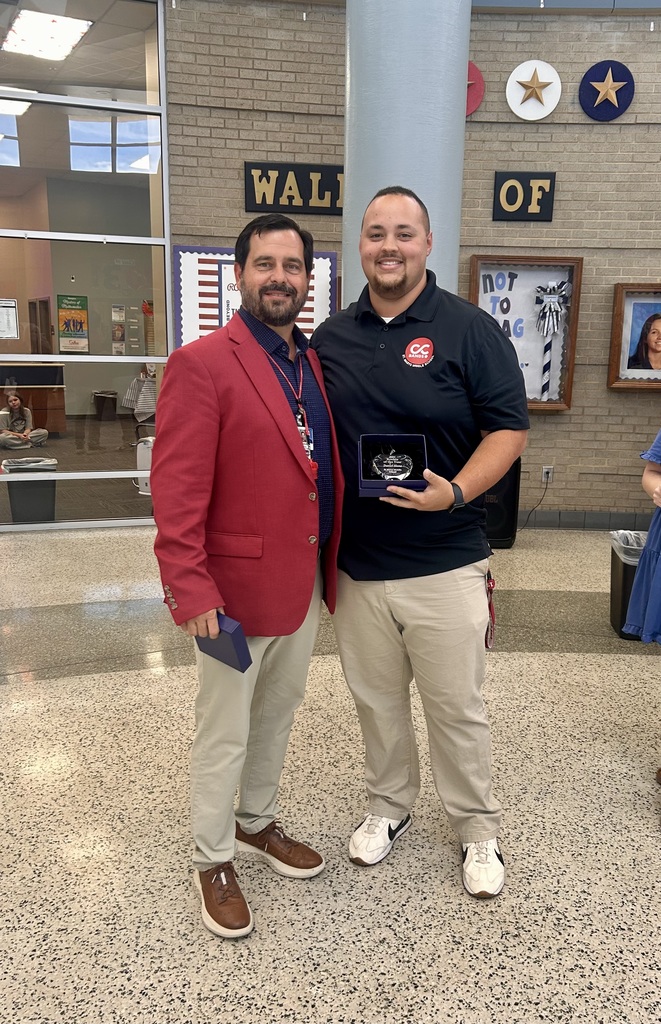 SMMS Rookie of the Year Mr. Slone with Dr. Lang