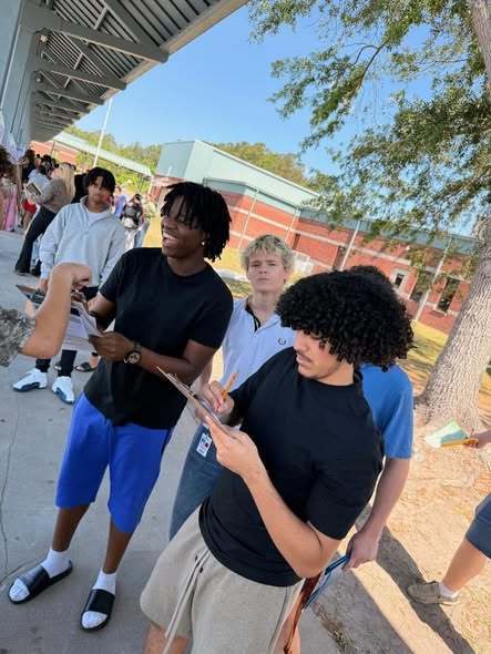 students working together on assignment