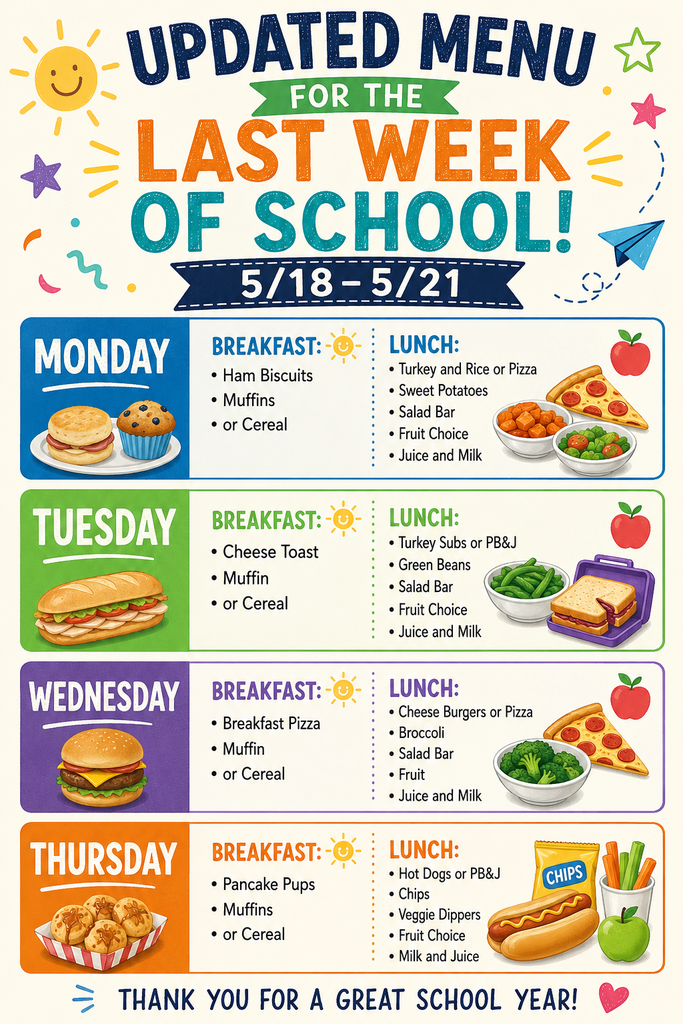 Updated lunch menu