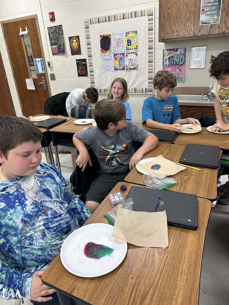 students working on project