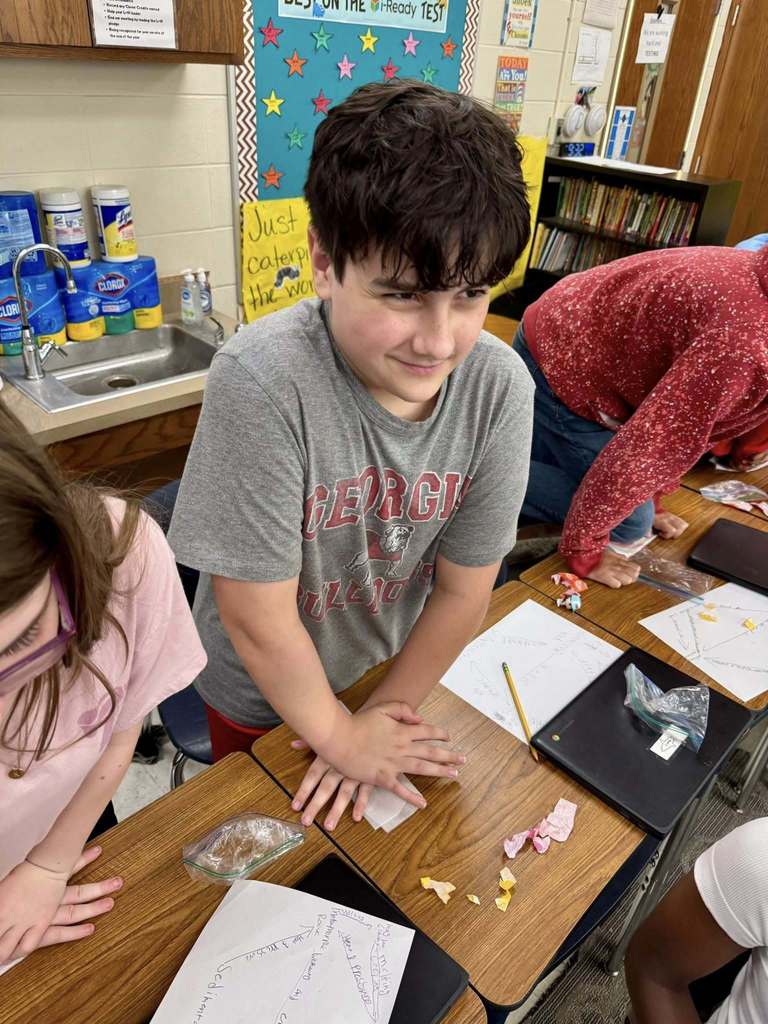 student working on project