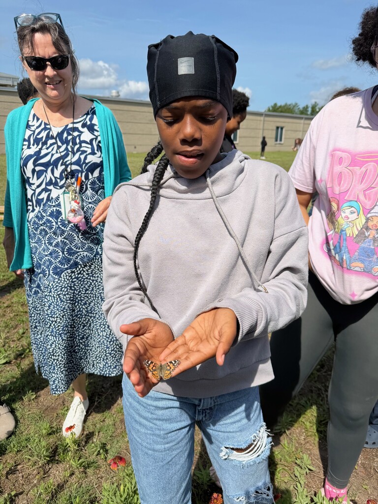 7th grade butterfly garden and release pictures.