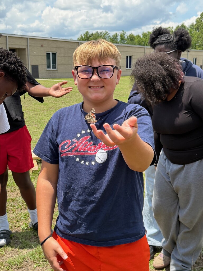 7th grade butterfly garden and release pictures.