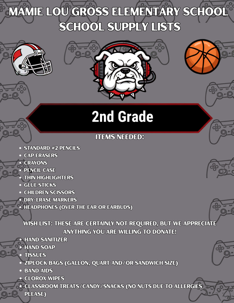 2nd Grade Supply List