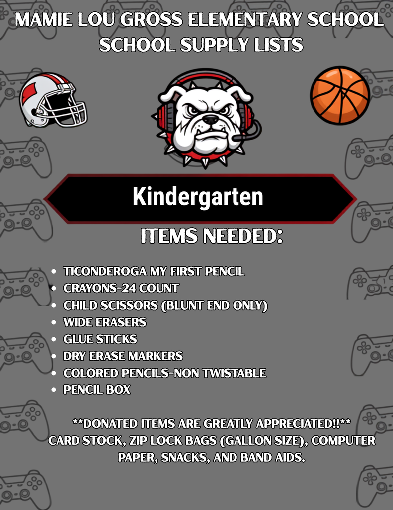 Kindergarten Supply List