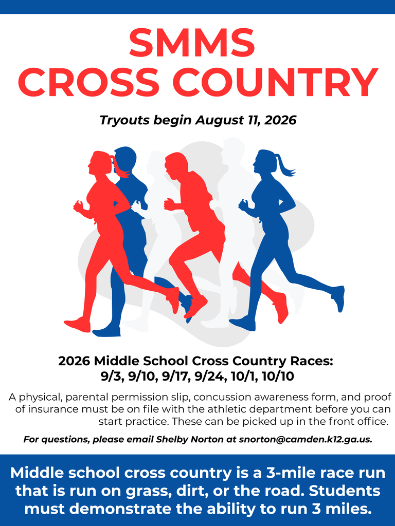 SMMS Cross Country tryouts begin on August 11th. Races are in September and October.