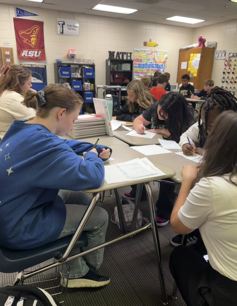 7th grade students in class