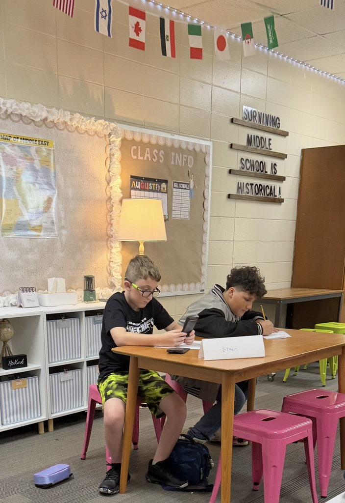 7th grade students in class