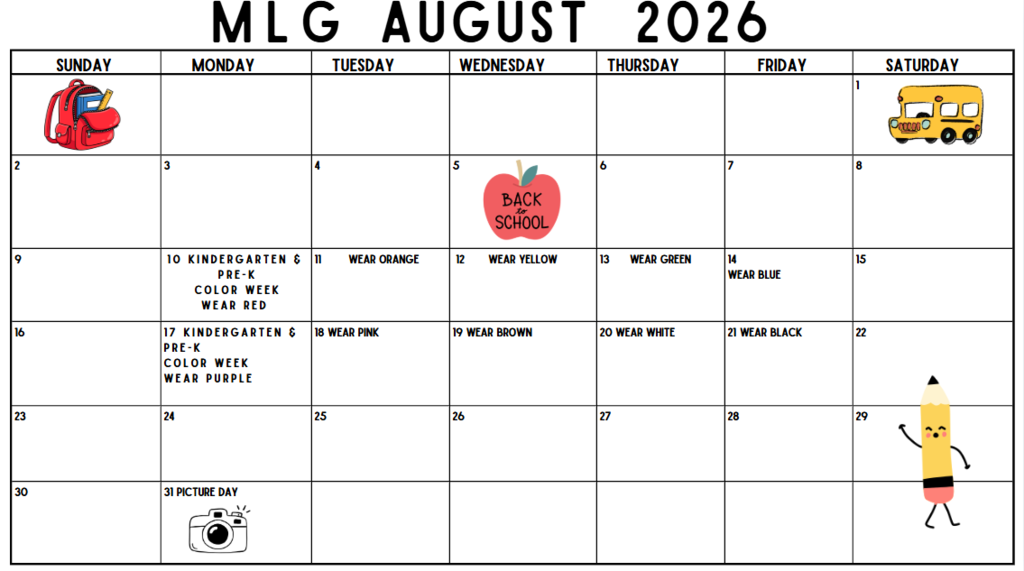 August Calendar