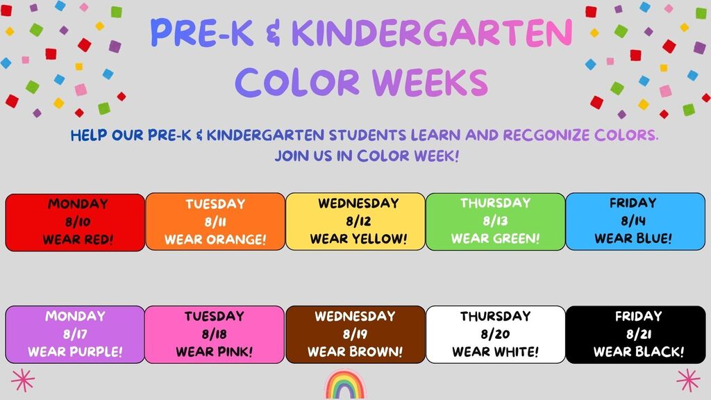 Pre-k & kindergarten color week