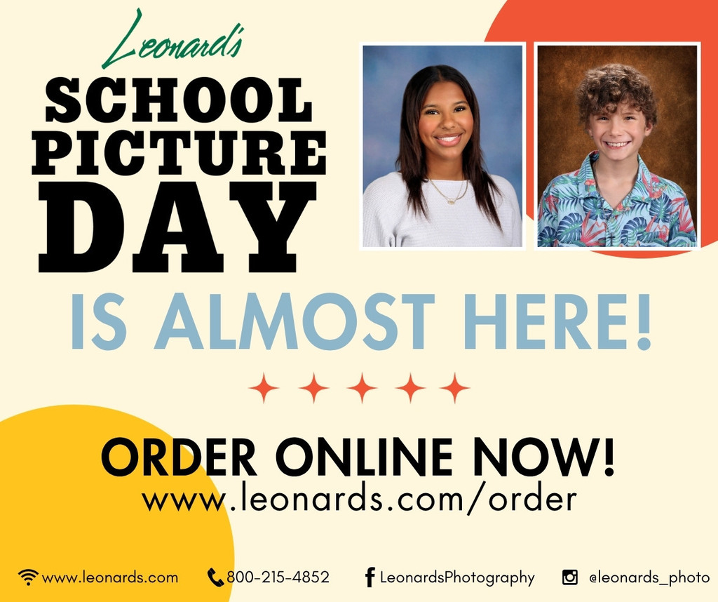 Picture Day flyer- order online at www.leonards.com/order, Sept. 3rd.