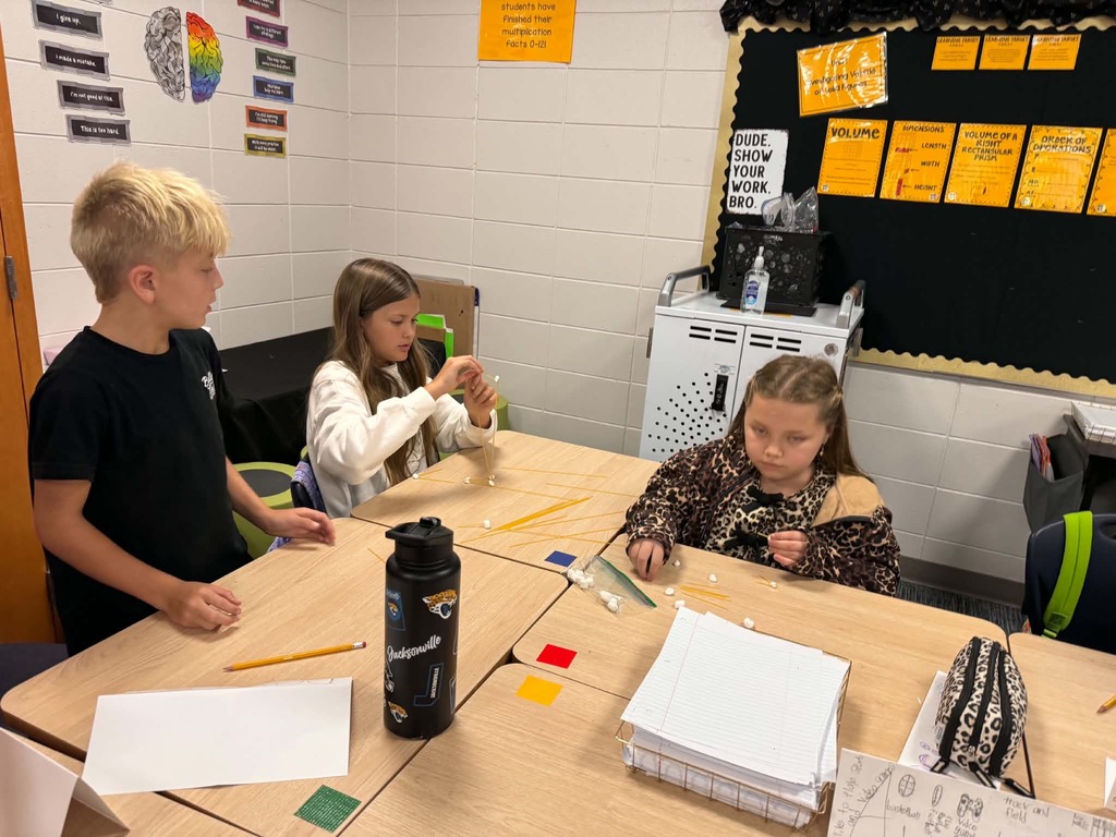 Students in Mrs. Hutchinson's class built STEM towers to grow communication, problem solving, and teamwork skills.