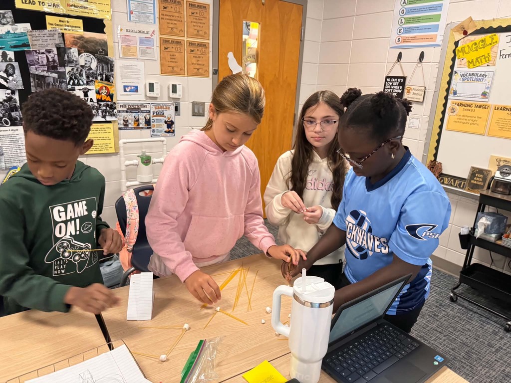 Students in Mrs. Hutchinson's class built STEM towers to grow communication, problem solving, and teamwork skills.