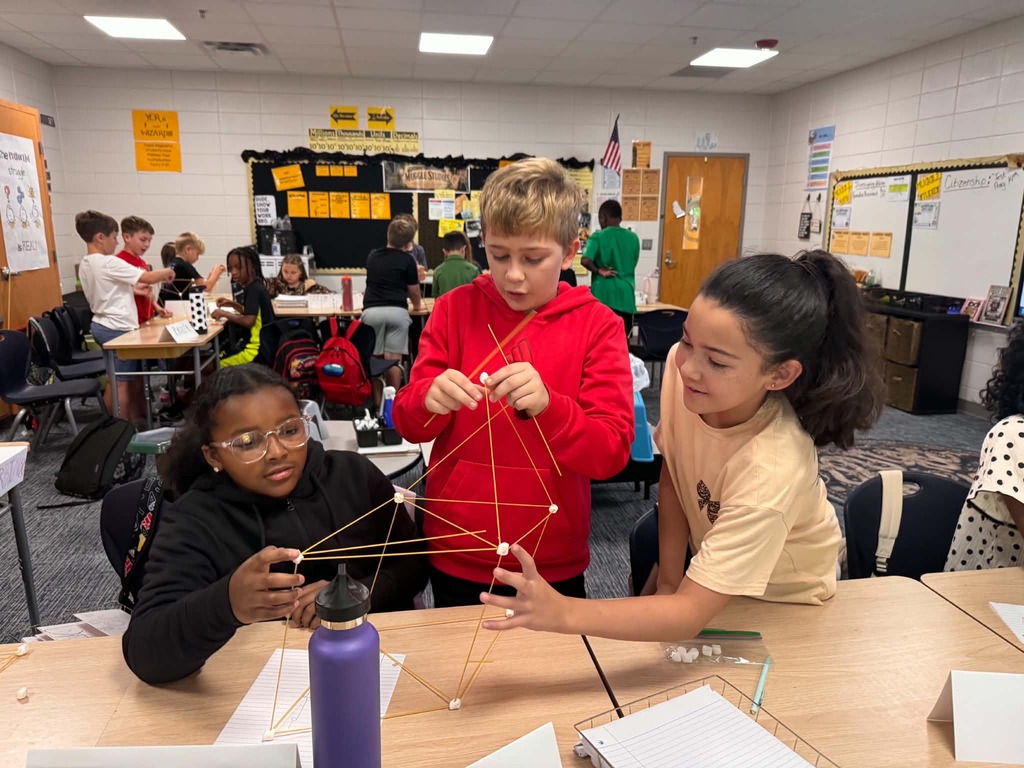 Students in Mrs. Hutchinson's class built STEM towers to grow communication, problem solving, and teamwork skills.