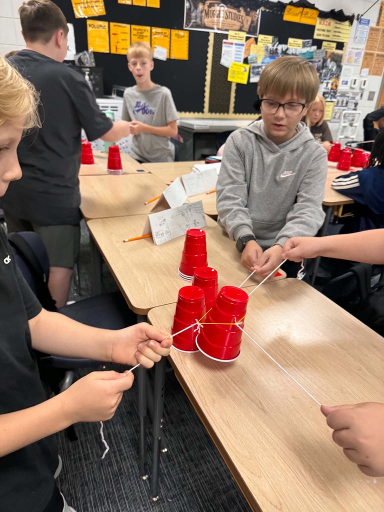 Students in Mrs. Hutchinson's class built STEM towers to grow communication, problem solving, and teamwork skills.